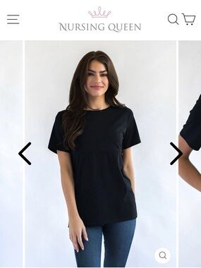 Nursing Queen Black Short Sleeve Nursing Top